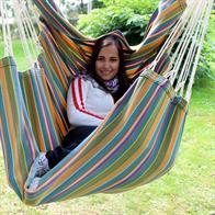 Colorful Outdoor hammock chair XL. Green and color mix.