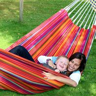 Double hammock in 100% cotton for kids play and fun time. Relax Double Hammock