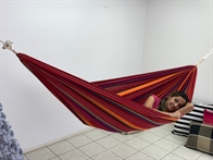 Strong hammock 1 person. Nice colorful look. Ok for children's play