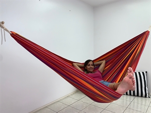 Kids Play Bahia Hammock in durable fabric, Guatemala mix design 