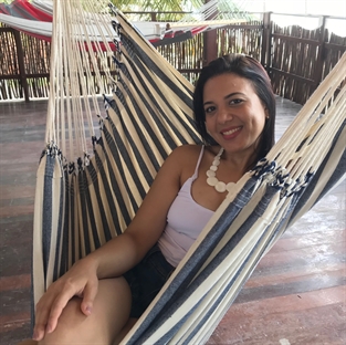 hammock chair blue and white striped