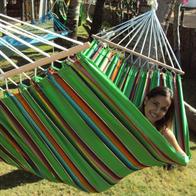 Hammock in fabric with 80 cm spreader bars in Mexican design