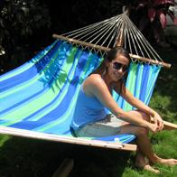 Asur blue hammock with 120 cm quality wooden sticks